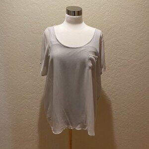 NWOT Barney's NY light grey sheer top/tank L